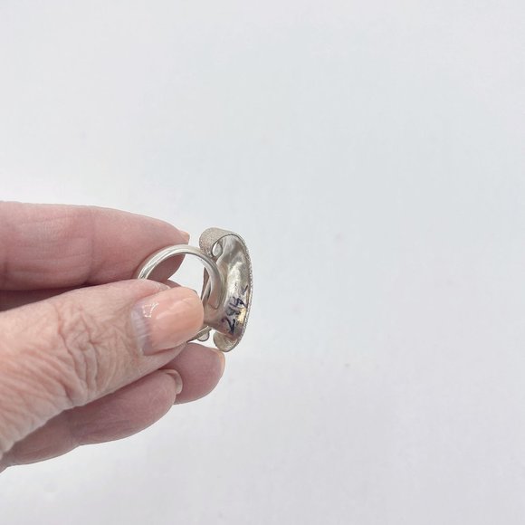 925 Silver Calla Lily Flower Band Ring 8.5 - Picture 6 of 7